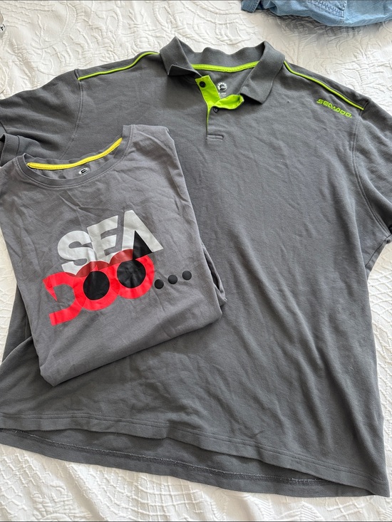 BRP Other - Bundle! Men's Seedoo Gray Polo Shirt + grey tee